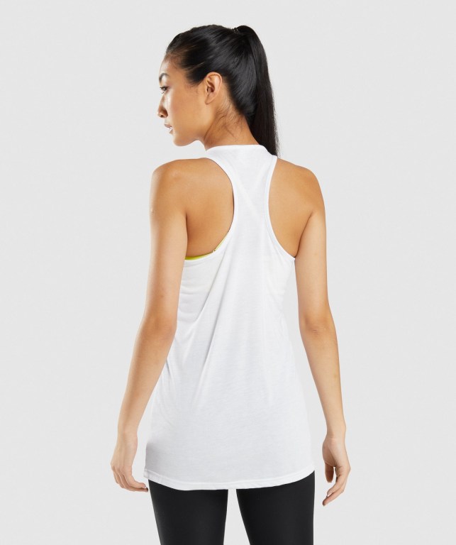 White Gymshark Training Oversized Women's Tank Tops | US-25GEQCZ