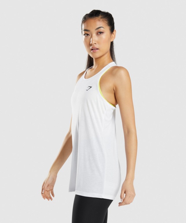 White Gymshark Training Oversized Women's Tank Tops | US-25GEQCZ