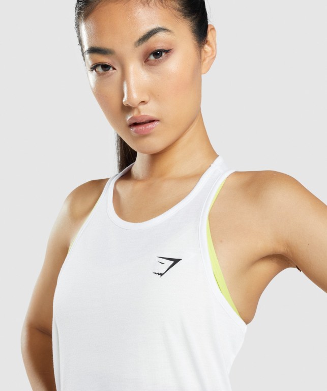 White Gymshark Training Oversized Women's Tank Tops | US-25GEQCZ