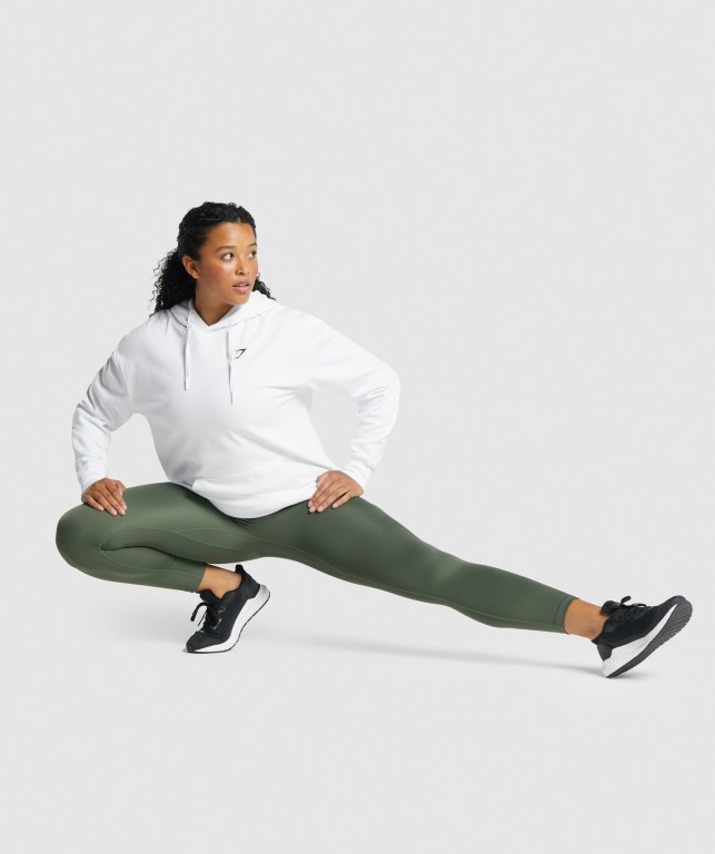 White Gymshark Training Oversized Women's Hoodies | US-35OKTHJ