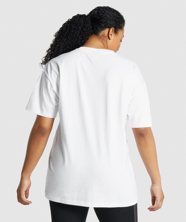 White Gymshark Training Oversized Women's T Shirts | US-49NVGWX