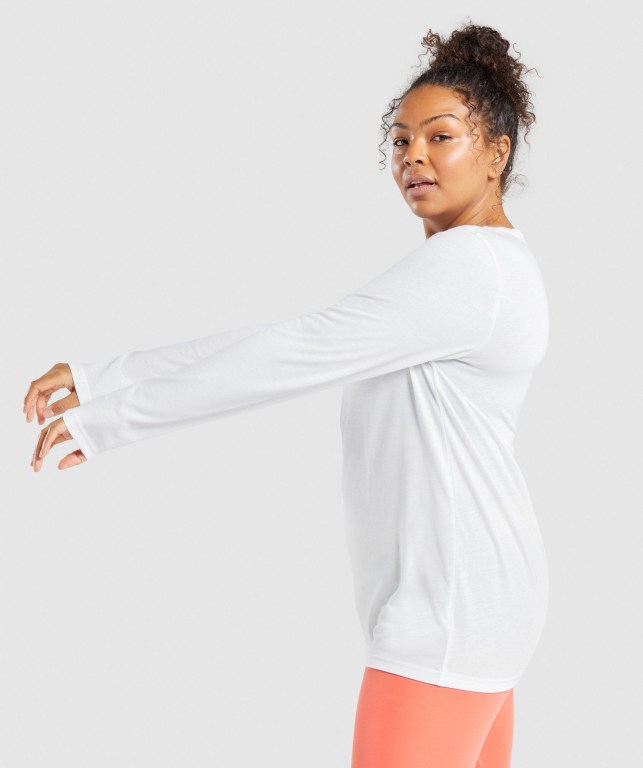 White Gymshark Training Oversized Women's T Shirts | US-64WFURG