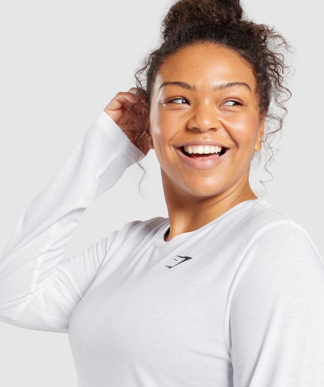 White Gymshark Training Oversized Women's T Shirts | US-64WFURG