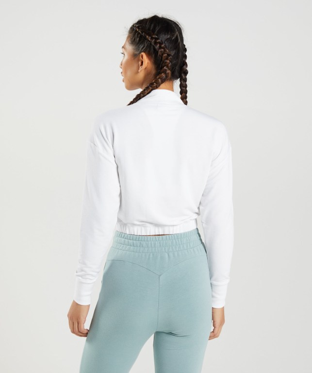 White Gymshark Training Pippa Women's Hoodies | US-37IQWOA