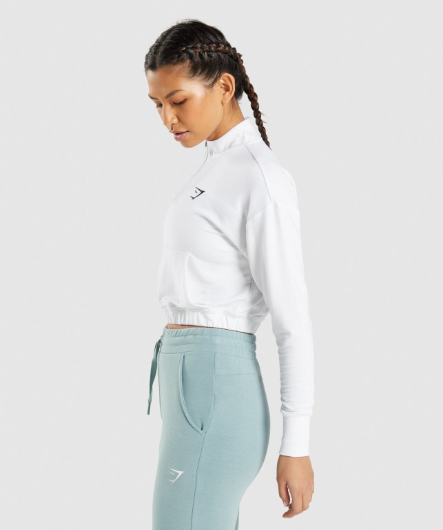 White Gymshark Training Pippa Women's Hoodies | US-37IQWOA