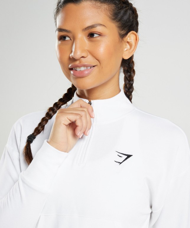 White Gymshark Training Pippa Women's Hoodies | US-37IQWOA