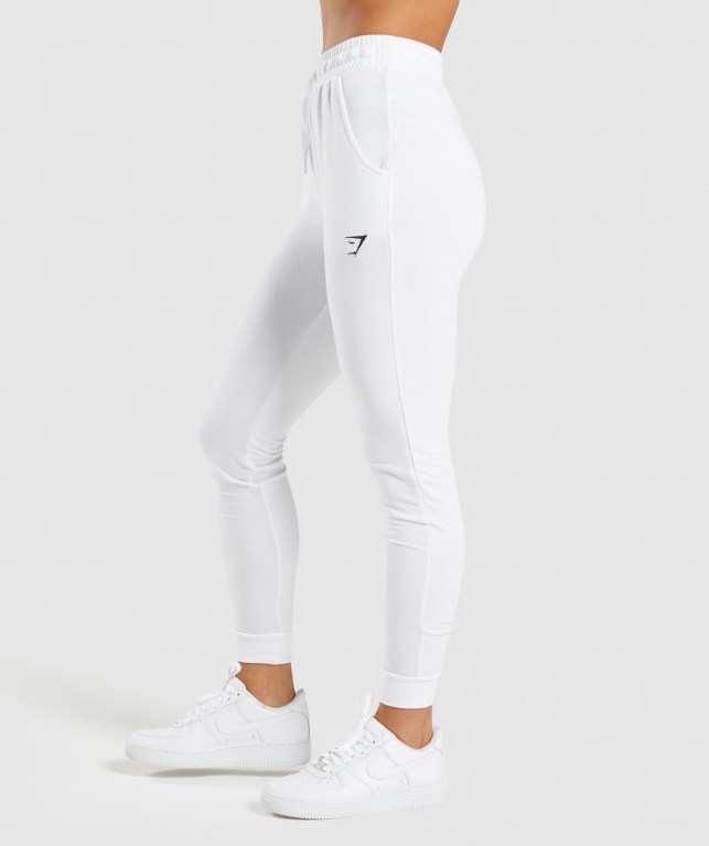 White Gymshark Training Pippa Women's Joggers | US-18TWKXF