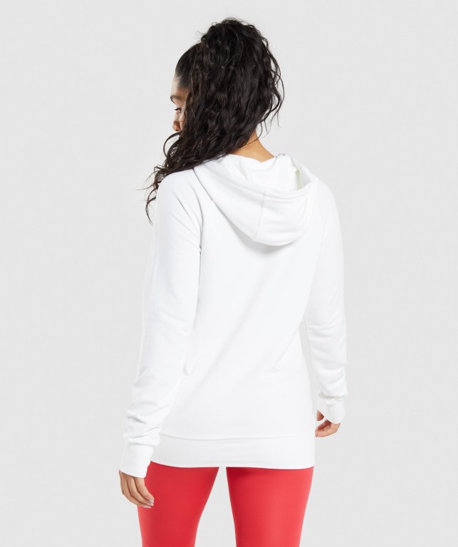 White Gymshark Training Women's Hoodies | US-03DLIXT