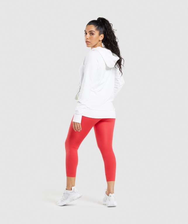 White Gymshark Training Women's Hoodies | US-03DLIXT