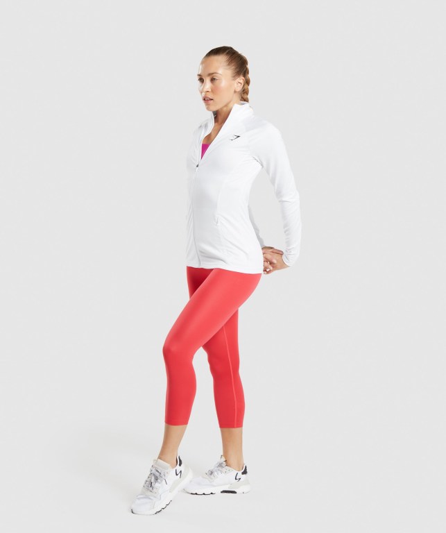 White Gymshark Training Women's Jackets | US-60WVHNM