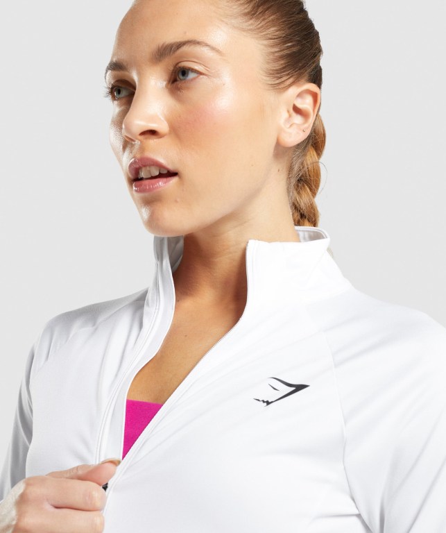 White Gymshark Training Women's Jackets | US-60WVHNM