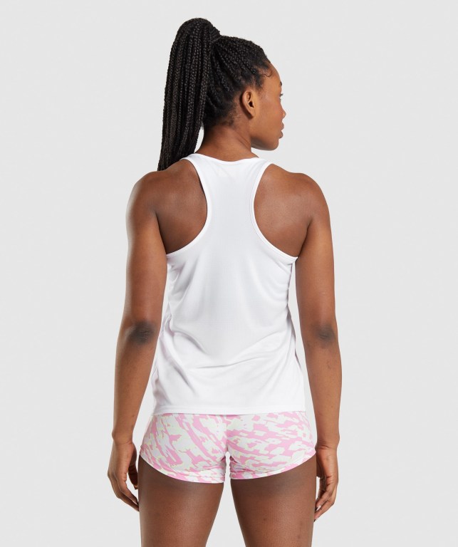 White Gymshark Training Women's Tank Tops | US-50CGETL