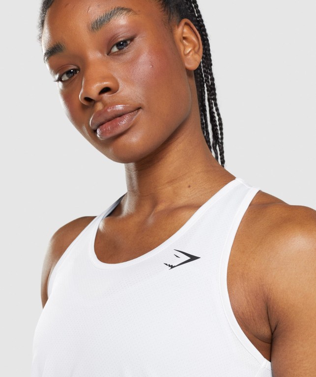 White Gymshark Training Women's Tank Tops | US-50CGETL