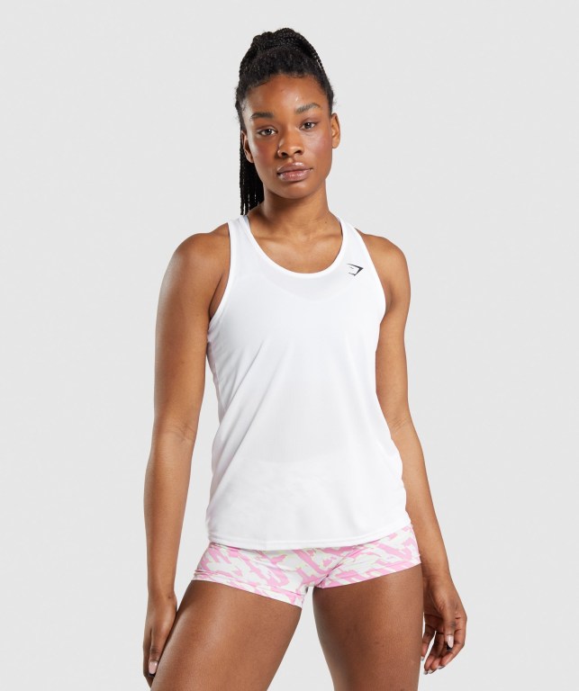 White Gymshark Training Women\'s Tank Tops | US-50CGETL