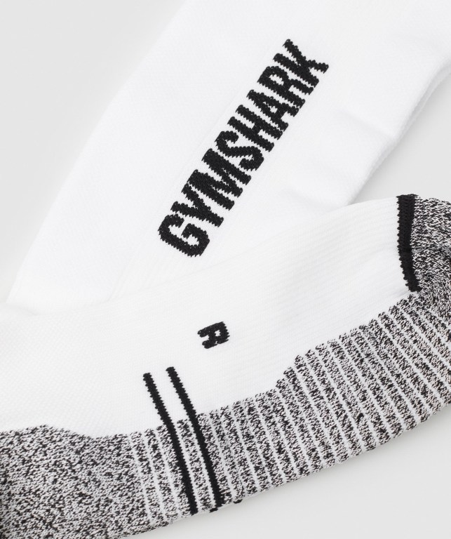 White Gymshark Weightlifting Men's Socks | US-38ZLWYT