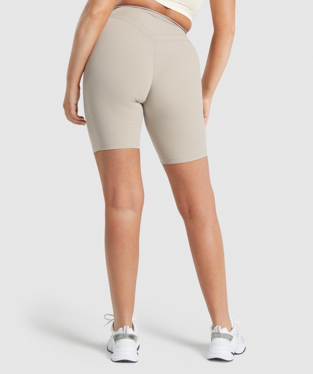 White Gymshark Whitney Cycling Women's Shorts | US-40XGMNW