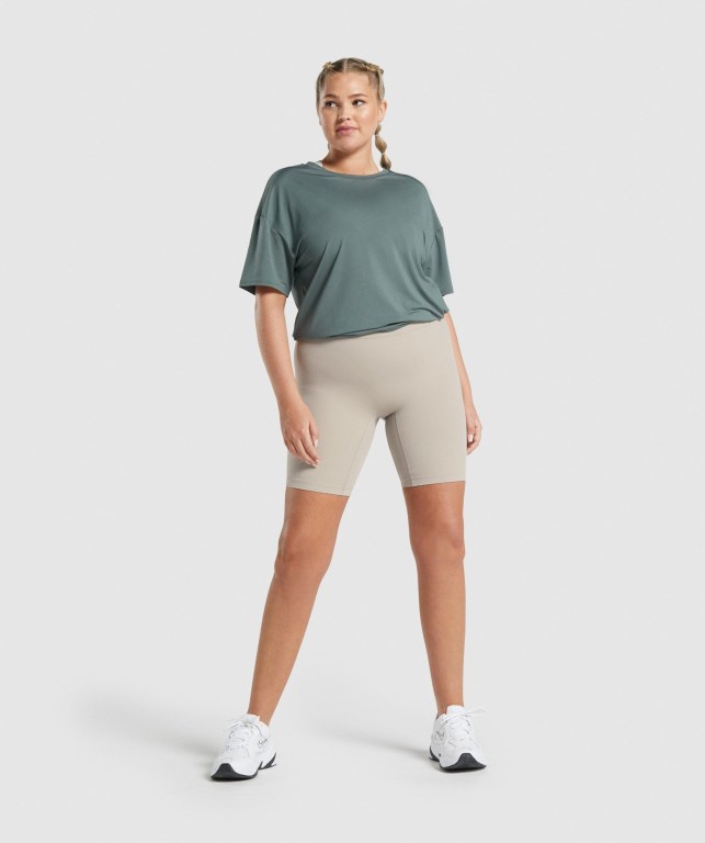 White Gymshark Whitney Cycling Women's Shorts | US-40XGMNW