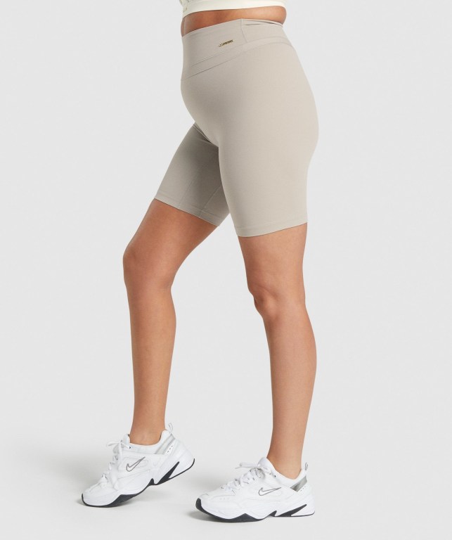 White Gymshark Whitney Cycling Women's Shorts | US-40XGMNW