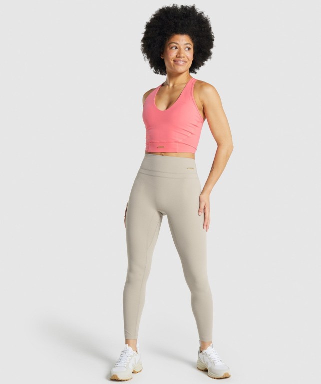 White Gymshark Whitney High Rise High Waisted Women's Leggings | US-04QEJGO