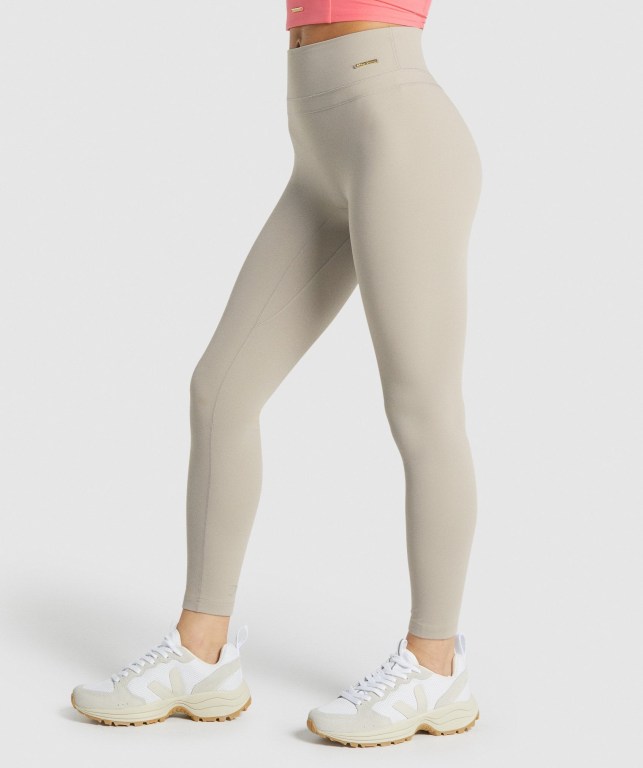 White Gymshark Whitney High Rise High Waisted Women's Leggings | US-04QEJGO