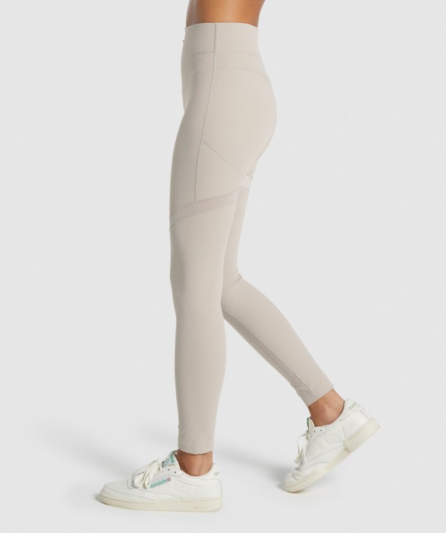 White Gymshark Whitney Mesh High Waisted Women's Leggings | US-61YBNLK