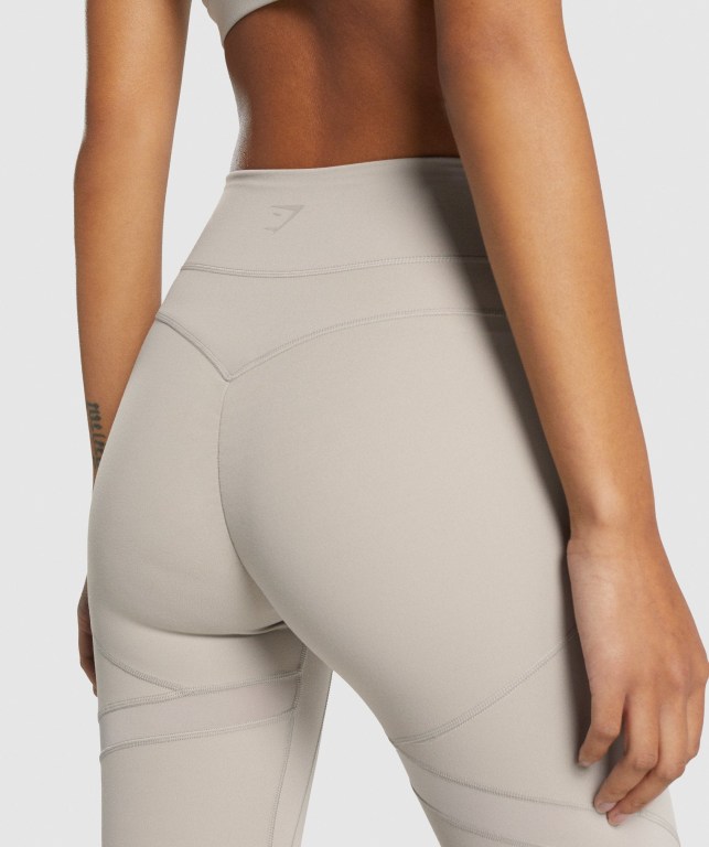 White Gymshark Whitney Mesh High Waisted Women's Leggings | US-61YBNLK