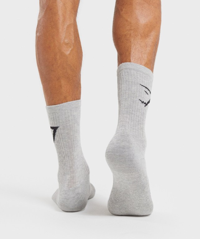 White / Light Grey / Black Gymshark 3pk Women's Socks | US-59LPFSA