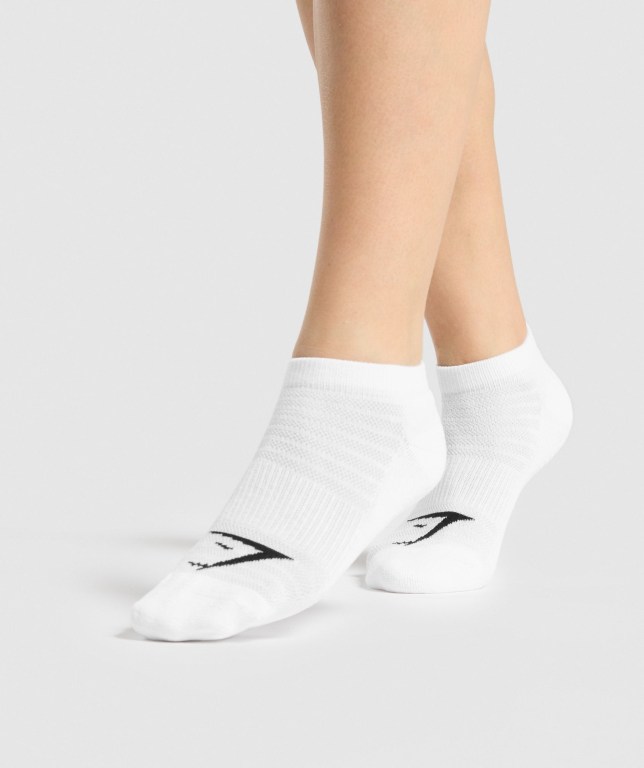 White / Light Grey / Black Gymshark Ankle 3pk Men's Socks | US-19CRGAU