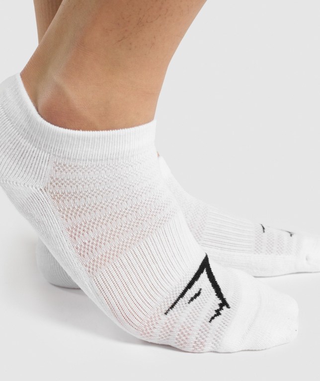 White / Light Grey / Black Gymshark Ankle 3pk Men's Socks | US-19CRGAU