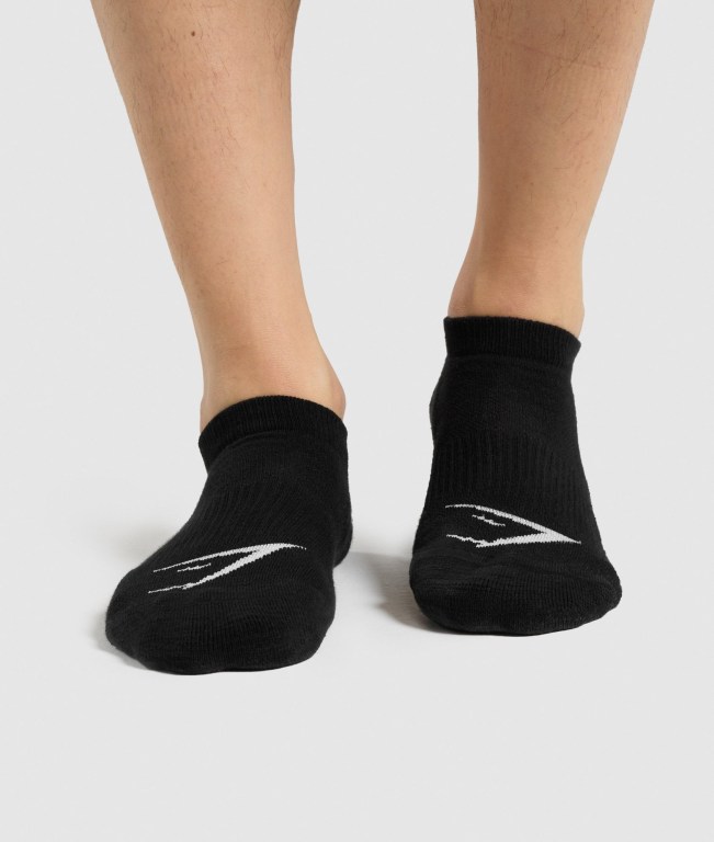 White / Light Grey / Black Gymshark Ankle 3pk Women's Socks | US-41UZYRD