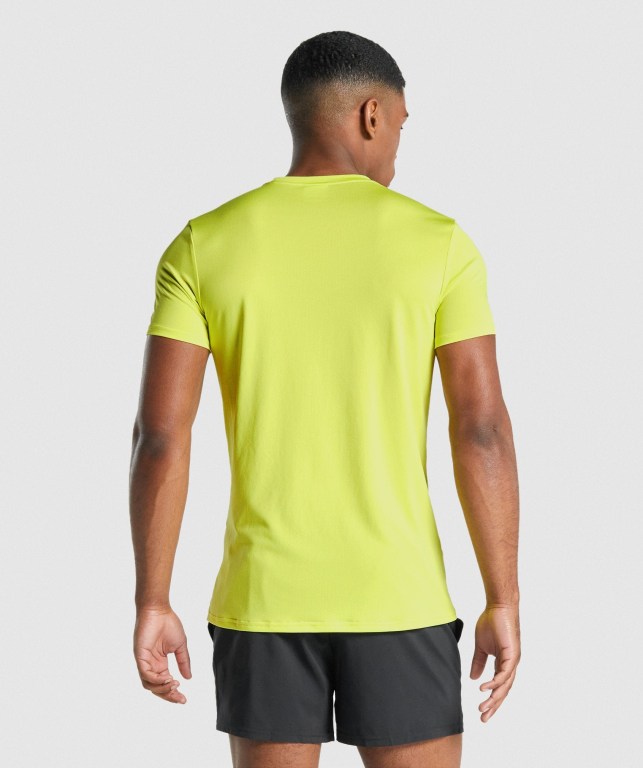 Yellow Gymshark Arrival Graphic Men's T Shirts | US-96UBRFQ