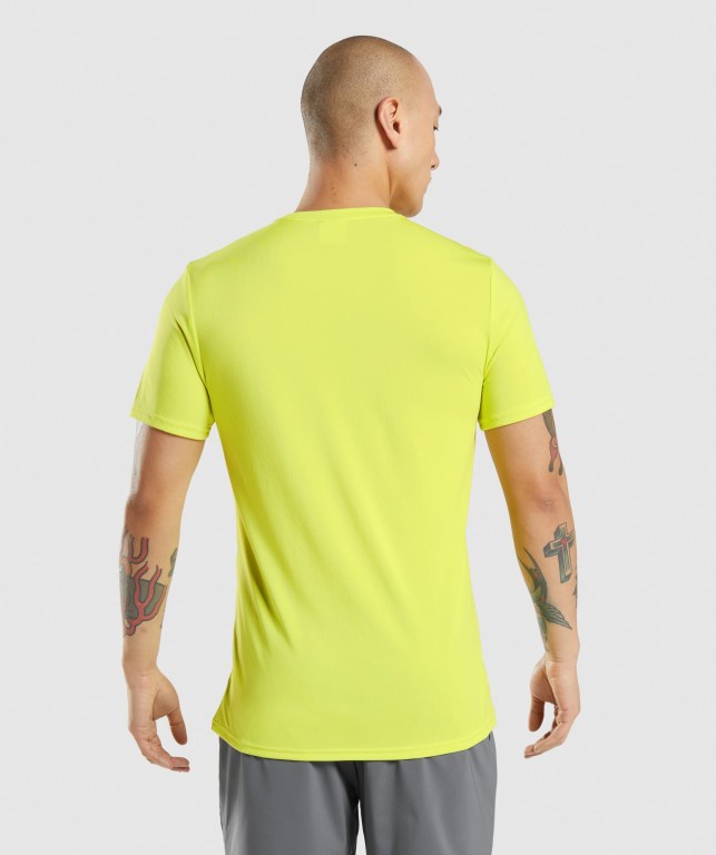 Yellow Gymshark Arrival Men's T Shirts | US-53GTVWE