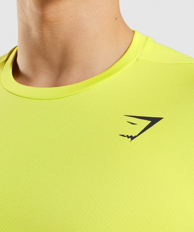 Yellow Gymshark Arrival Men's T Shirts | US-53GTVWE