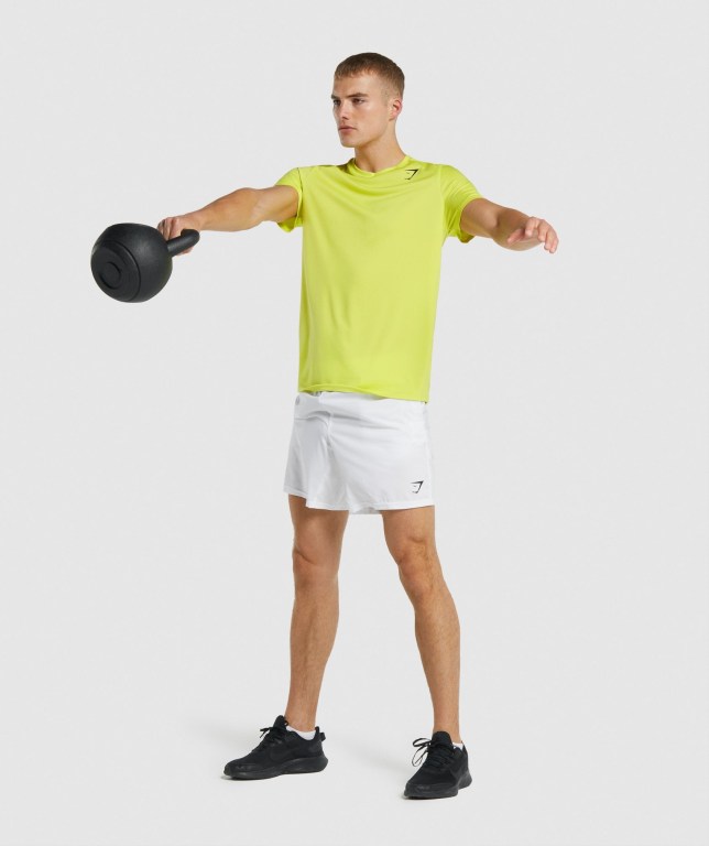 Yellow Gymshark Arrival Regular Fit Men's T Shirts | US-12CLEYO