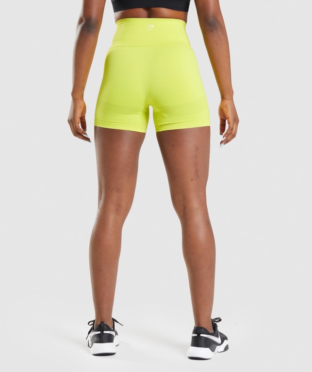 Yellow Gymshark Energy Seamless Women's Shorts | US-18STKHB