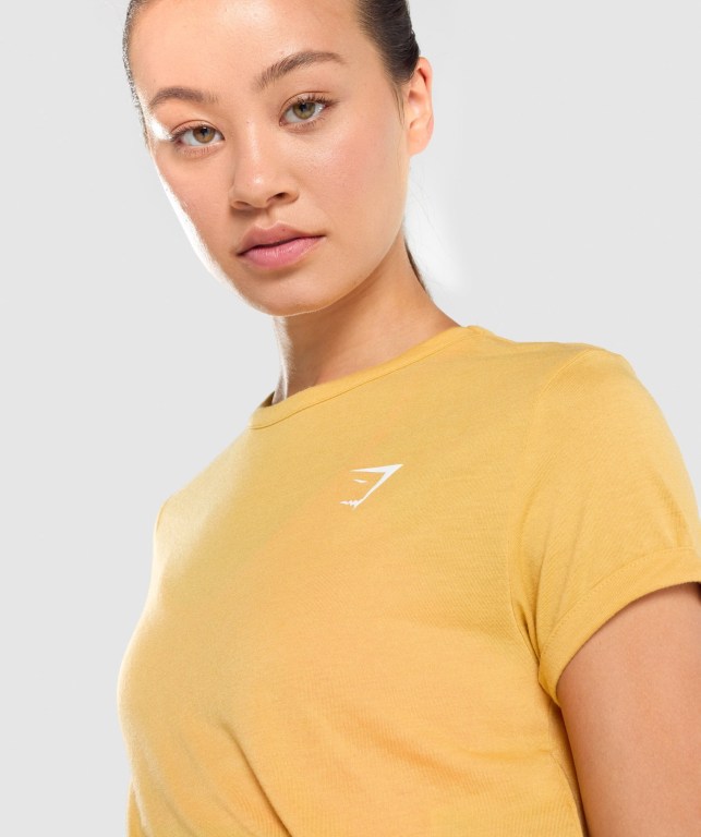 Yellow Gymshark Essential Women's T Shirts | US-20SYLXC