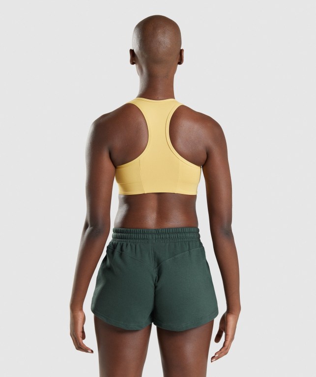 Yellow Gymshark Legacy Graphic Women's Sports Bra | US-16WBSDQ