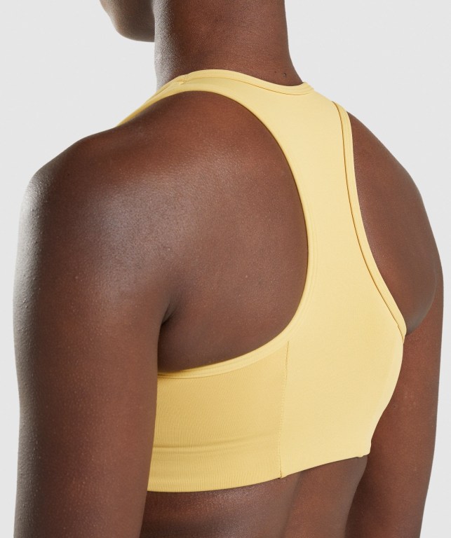 Yellow Gymshark Legacy Graphic Women's Sports Bra | US-16WBSDQ