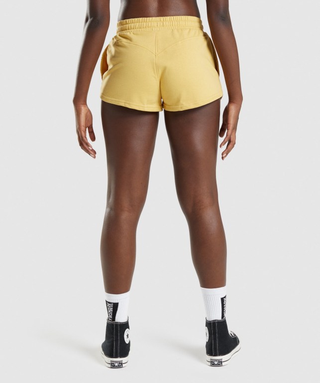 Yellow Gymshark Legacy Graphic Women's Shorts | US-74LPQTC