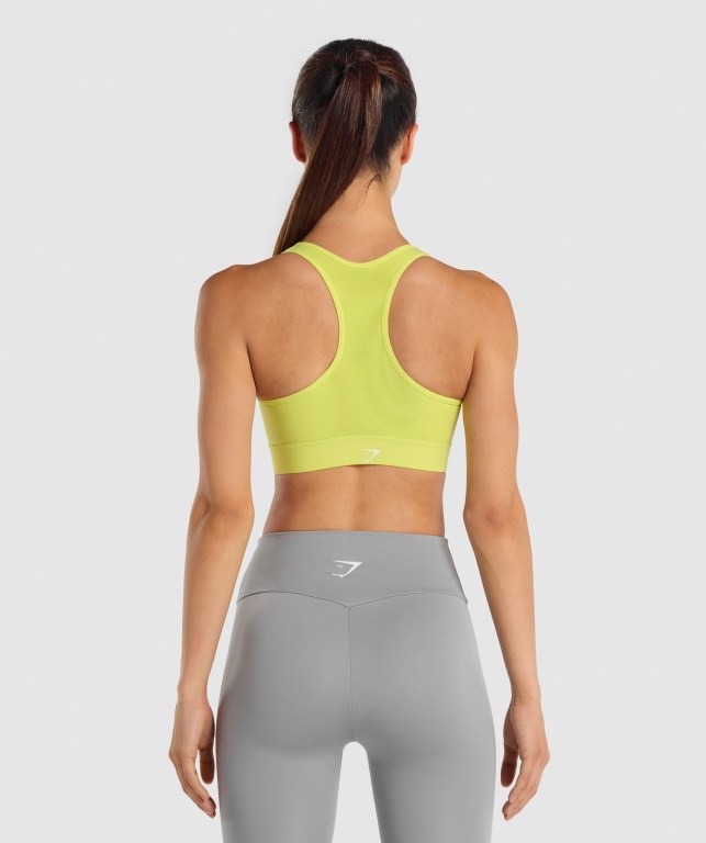 Yellow Gymshark Lightweight High Support Training Women's Sports Bra | US-54FXMPQ