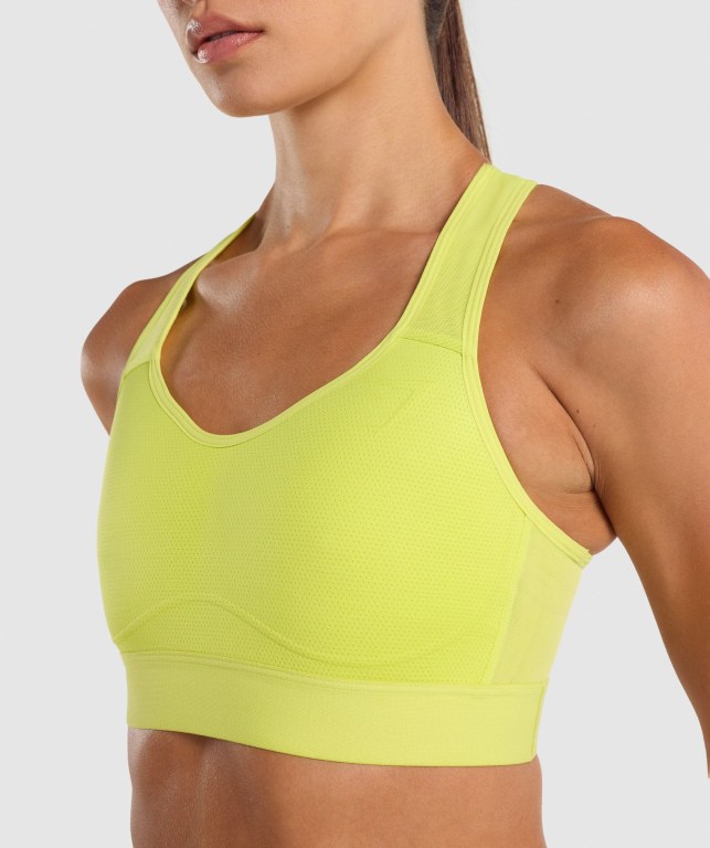 Yellow Gymshark Lightweight High Support Training Women's Sports Bra | US-54FXMPQ