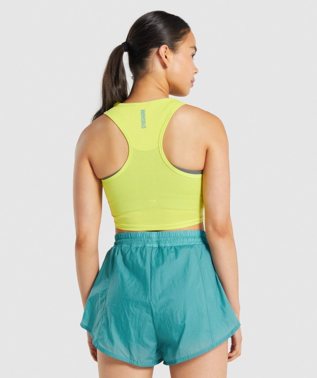 Yellow Gymshark Pulse Crop Women's Tank Tops | US-08GMPVS