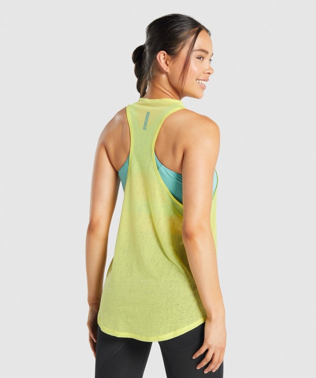 Yellow Gymshark Pulse Lightweight Women's Tank Tops | US-25VYCOT