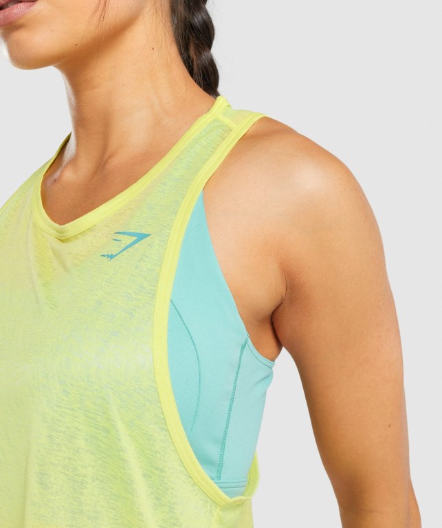 Yellow Gymshark Pulse Lightweight Women's Tank Tops | US-25VYCOT