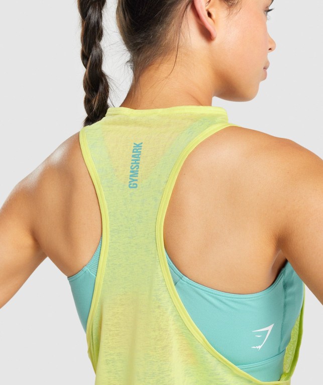 Yellow Gymshark Pulse Lightweight Women's Tank Tops | US-25VYCOT