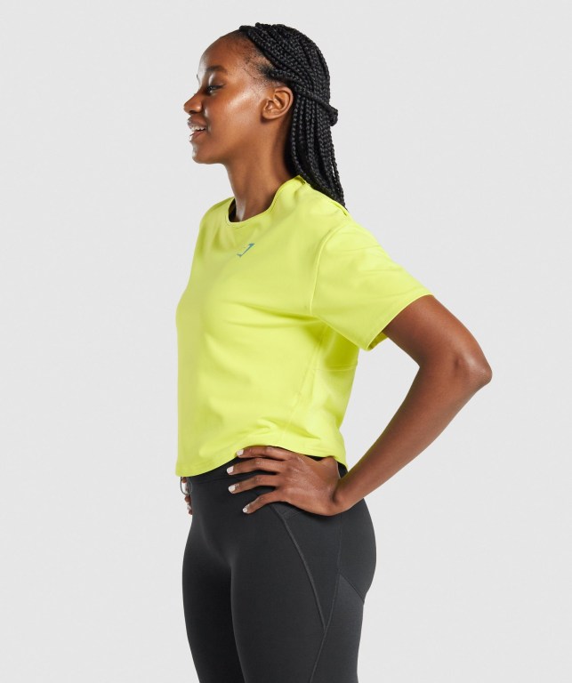 Yellow Gymshark Pulse Women's T Shirts | US-94TORZU