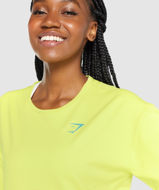 Yellow Gymshark Pulse Women's T Shirts | US-94TORZU