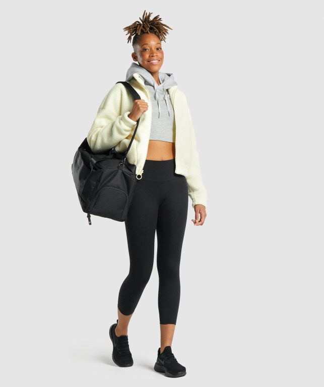 Yellow Gymshark Sherpa Women's Jackets | US-53GAMTF