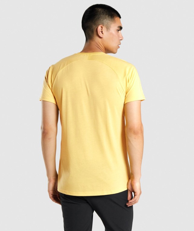 Yellow Gymshark Studio Men's T Shirts | US-63TVAKL