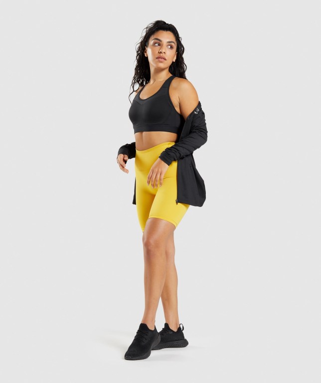 Yellow Gymshark Training Cycling Women's Shorts | US-94TONRW